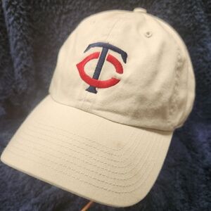 Minnesota Twins Hat Strapback Twins Enterprise White Adjustable MLB Dad Cap Mens